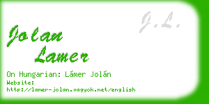 jolan lamer business card